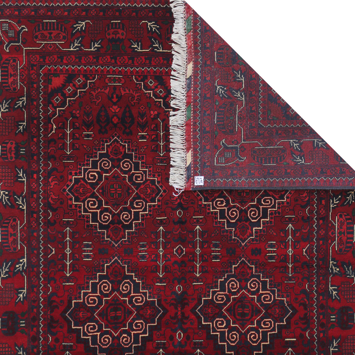 Maroon Zerr Khaki Handwoven Carpet | 6' 4" X 5' 0" 3