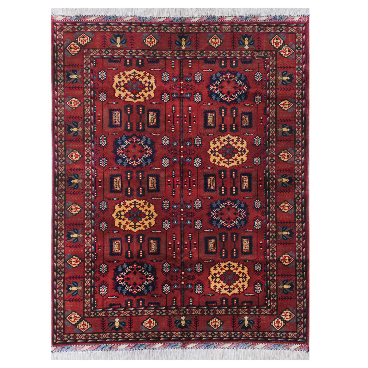 Red Gandomi Design Handwoven Carpet | 6' 5" X 5' 1" 1