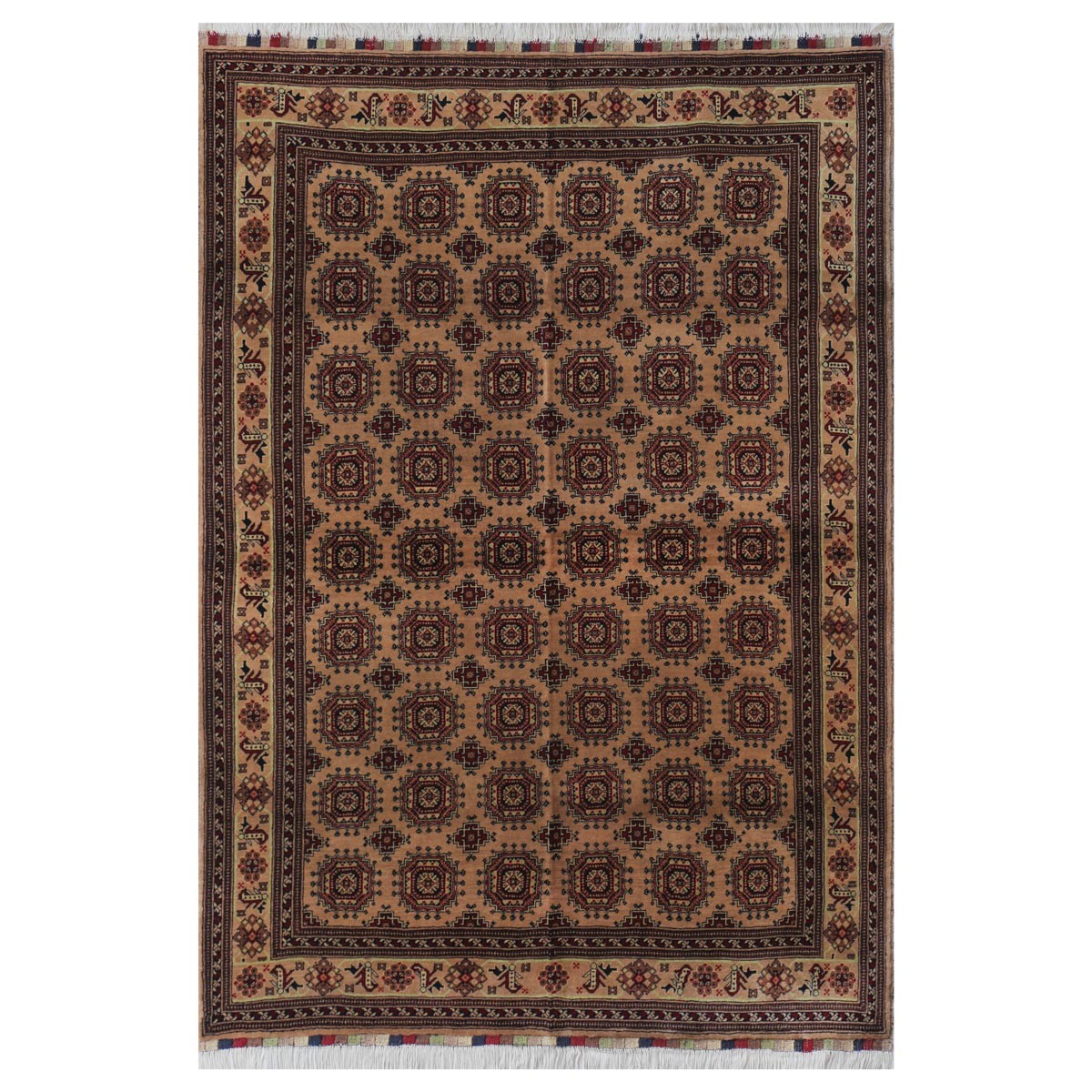 Brown Sariqi Design Handwoven Carpet | 6' 1" X 4' 11" 1