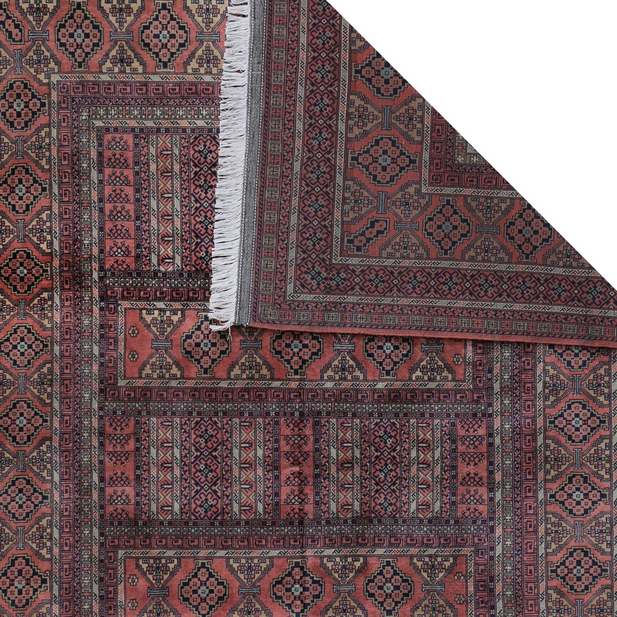 Maroon Parda Design Handwoven Carpet | 6' 7" X 6' 8" 3