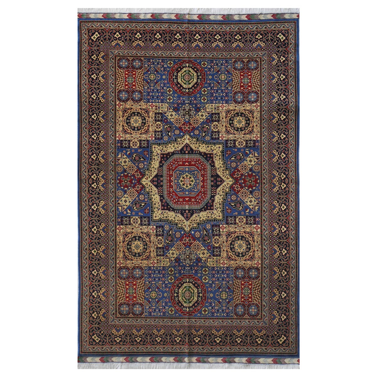 Blue Mamlok Design Handwoven Carpet | 10' 0" X 6' 8" 1