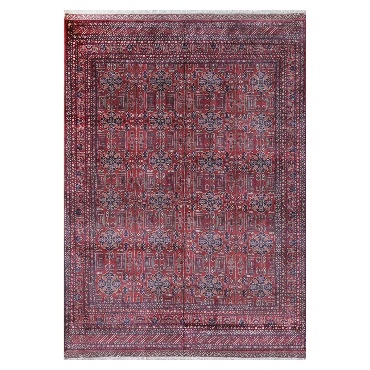 Red Gandomi Design Handwoven Carpet | 13' 7" X 9' 11" 1
