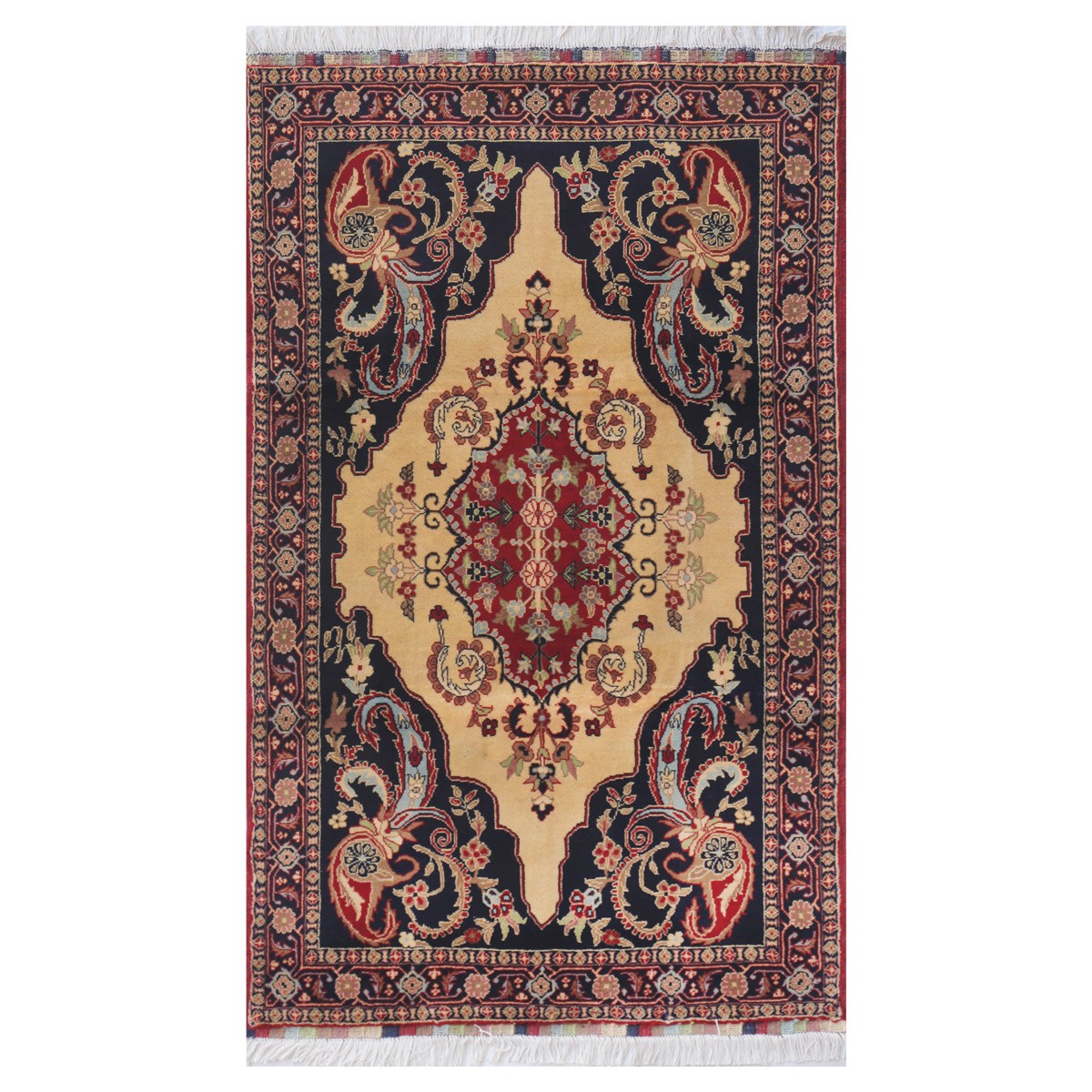 Yellowish Red Yak Gula Design Handwoven Carpet | 5' 6" X 3' 4" 1