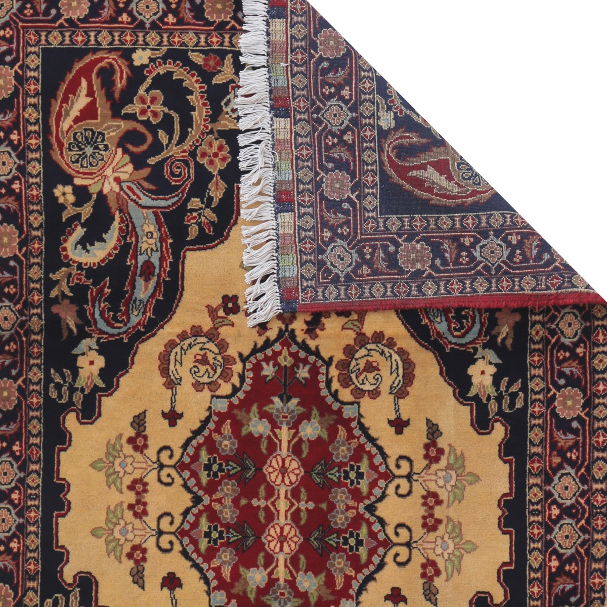 Yellowish Red Yak Gula Design Handwoven Carpet | 5' 6" X 3' 4" 3
