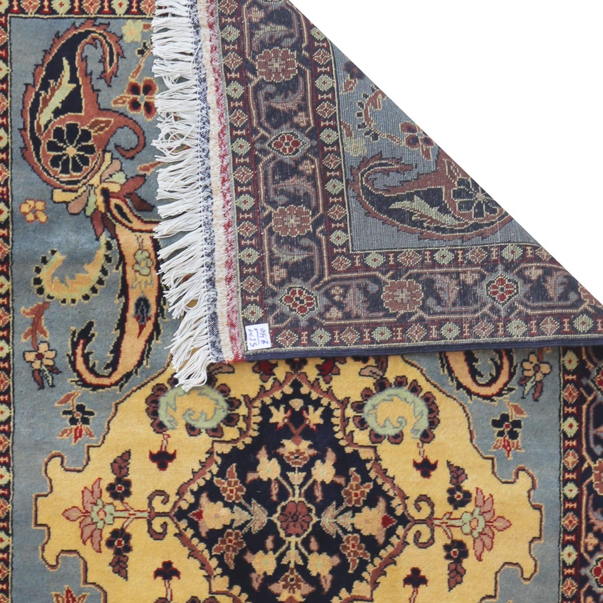 Sky Blue Yak Gula Design Handwoven Carpet | 4' 11" X 3' 3" 3