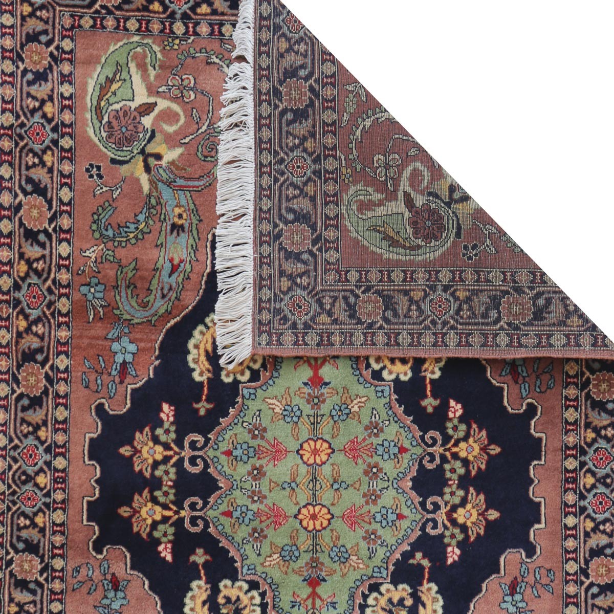 Tea Rose Yak Gula Design Handwoven Carpet | 4' 11" X 3' 4" 3