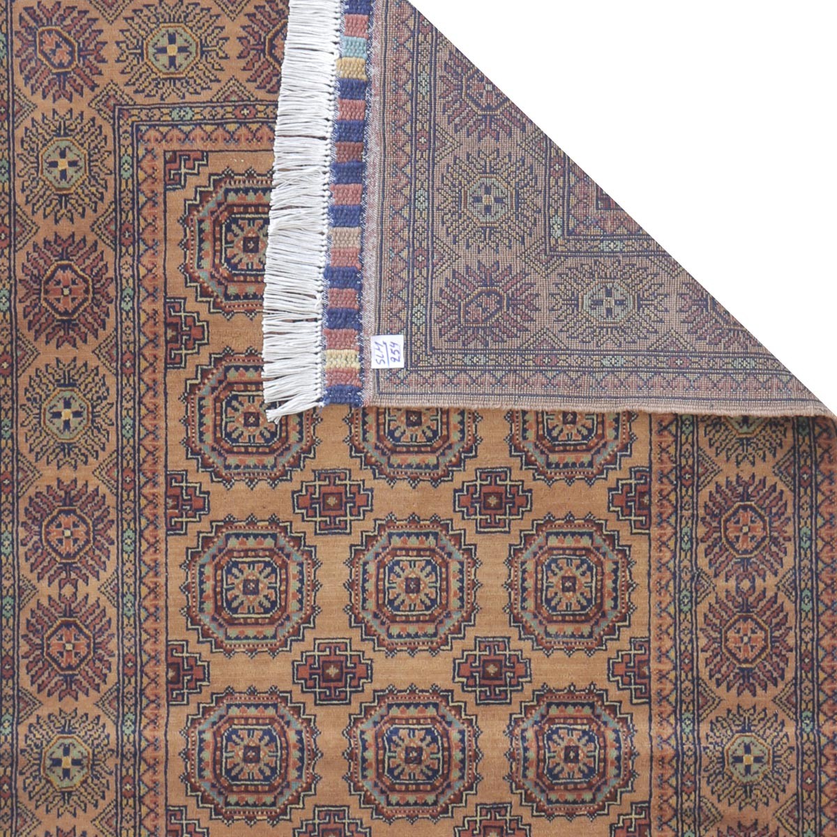 Cream Sariqi Design Handwoven Carpet | 3' 11" X 2' 10" 3