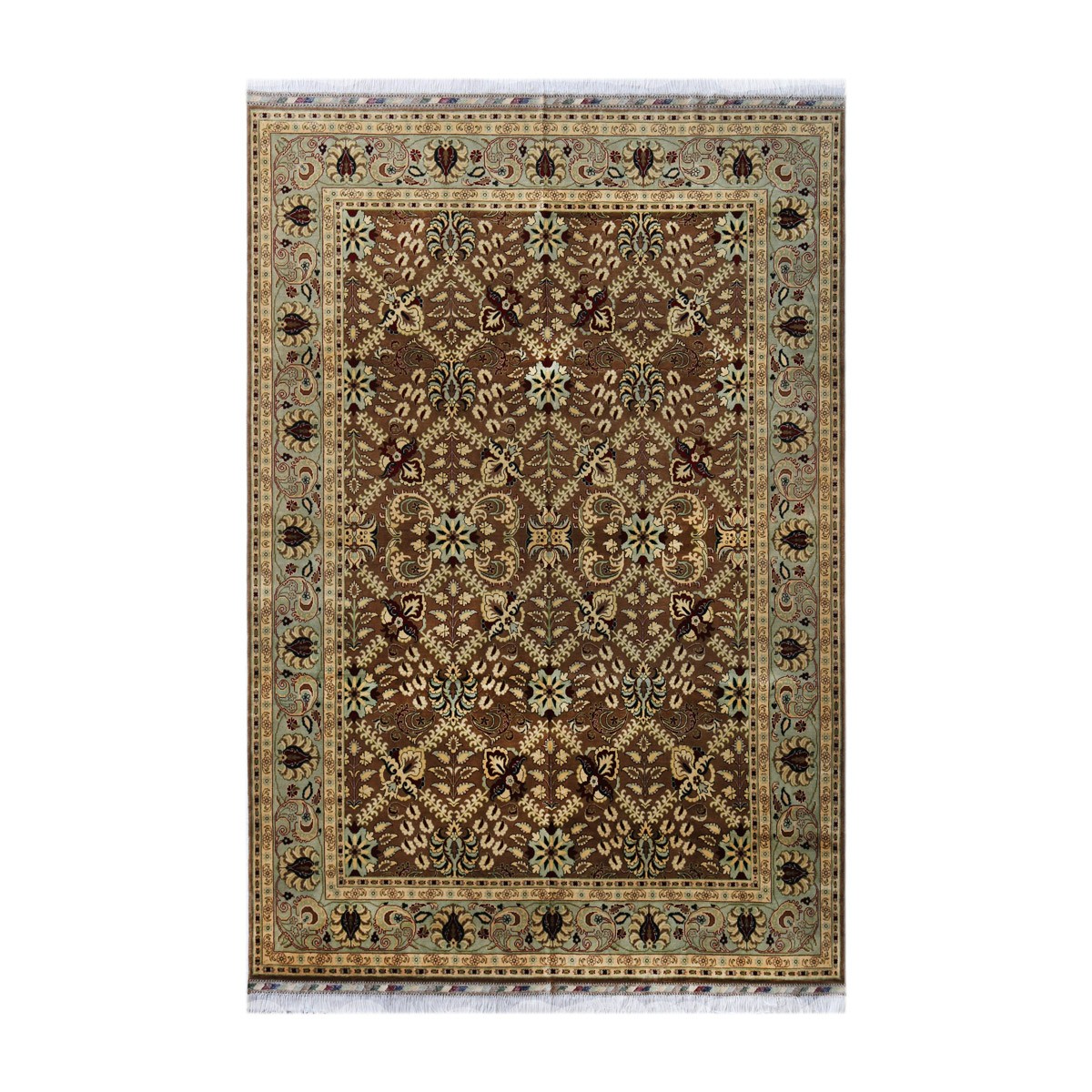 Afghan Wood Design Handwoven Carpet | 11' 5" X 8' 3" 1