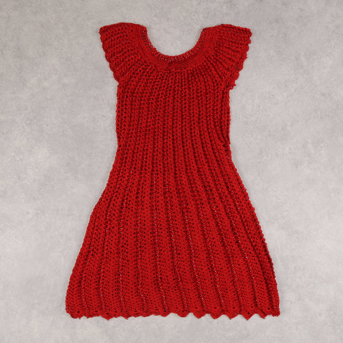 Red Hand Knitted Top | Sleeveless Knitted Dress 3