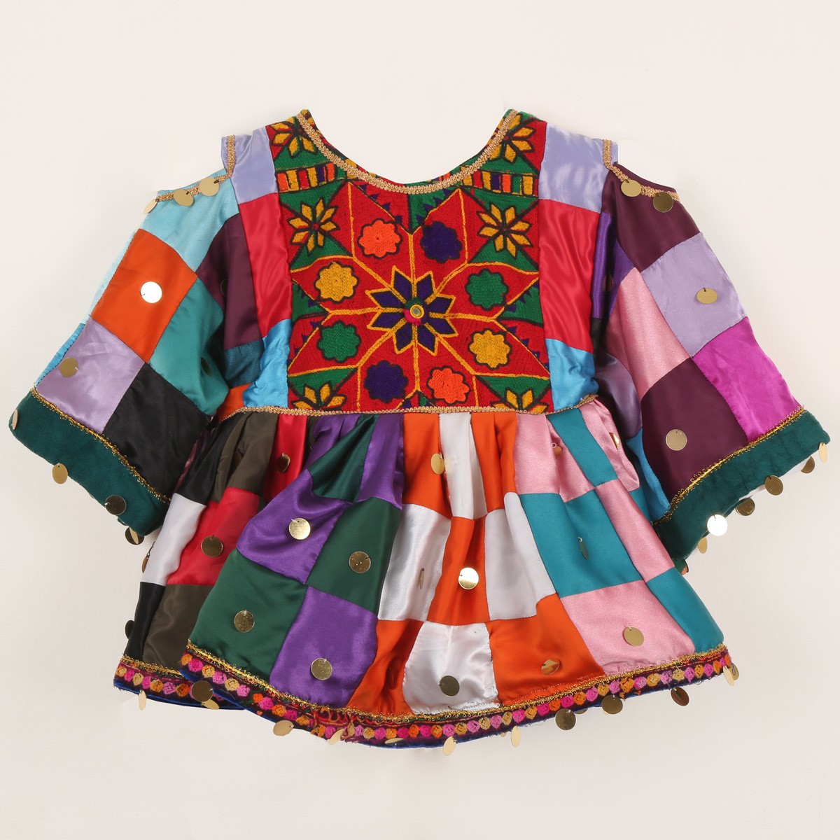 Floral Cross Stitch Baby Girl's Frock | 3 Piece Silk Party Wear Frock 1