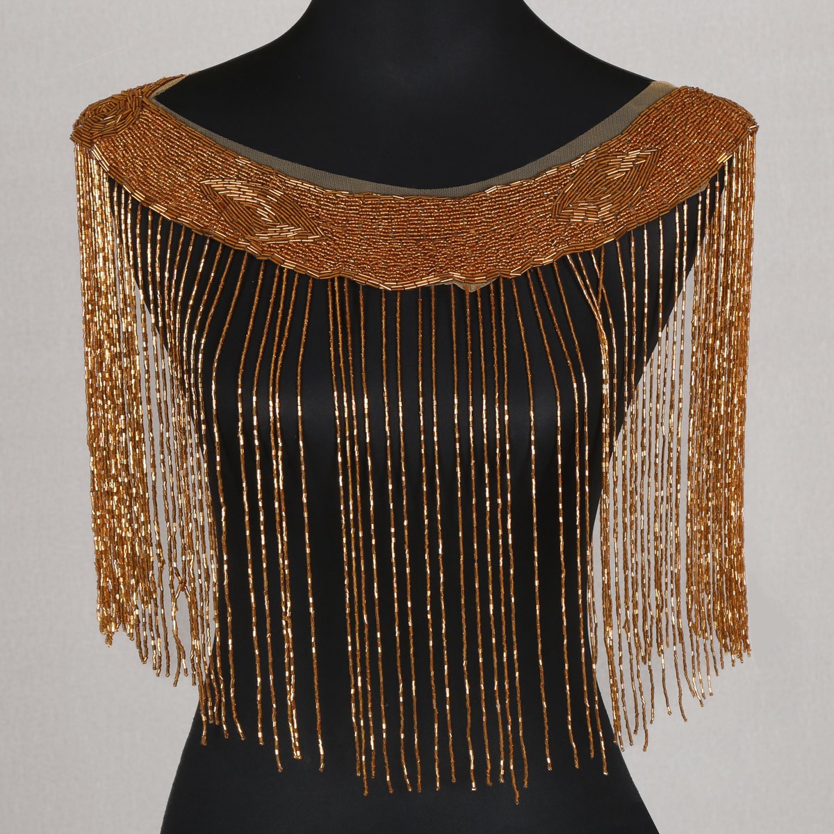 Brown Crop Beaded Top | V-Shape Tessel Beaded Top 2