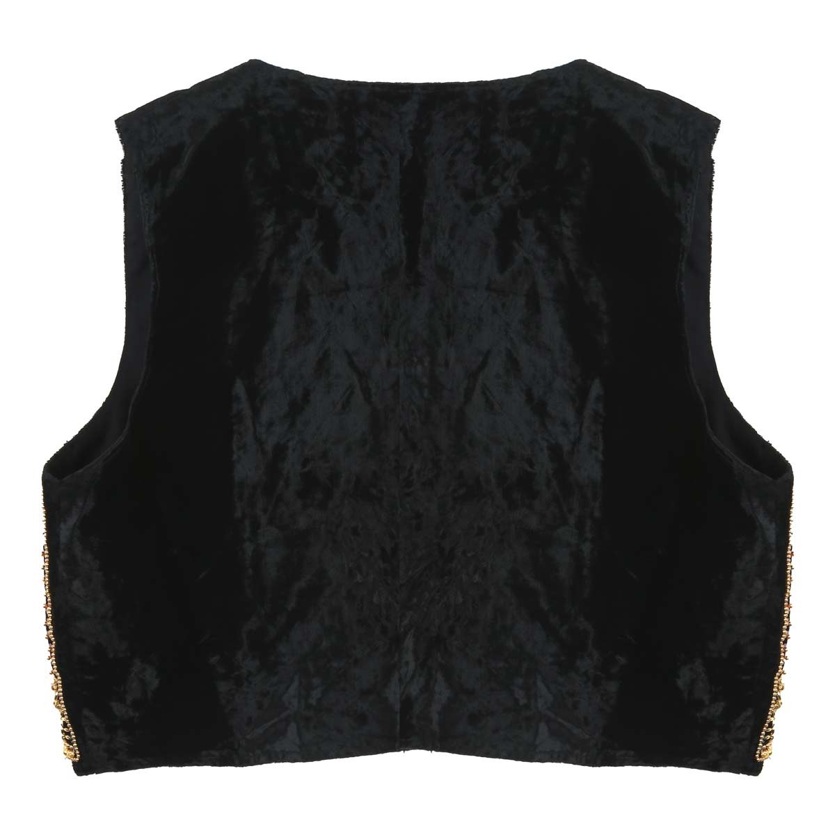 Black Full Bead Embroidered Women's Waistcoat | Silk Party Wear Fancy Vest 3
