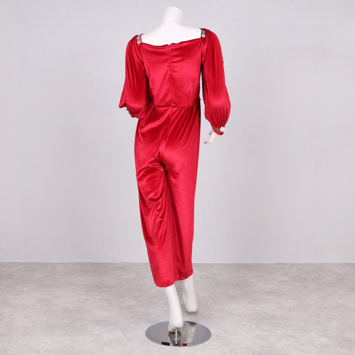 Pink Embroidered Women's Jumpsuit | Velvet Jumpsuit 4