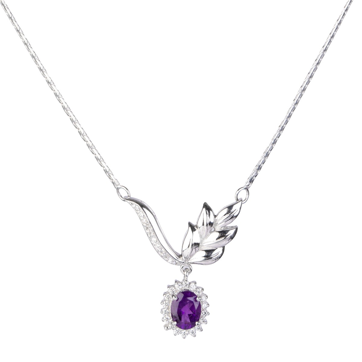Amethyst Gemstone Pendant, Earrings, Ring| Silver Jewelry Set 2