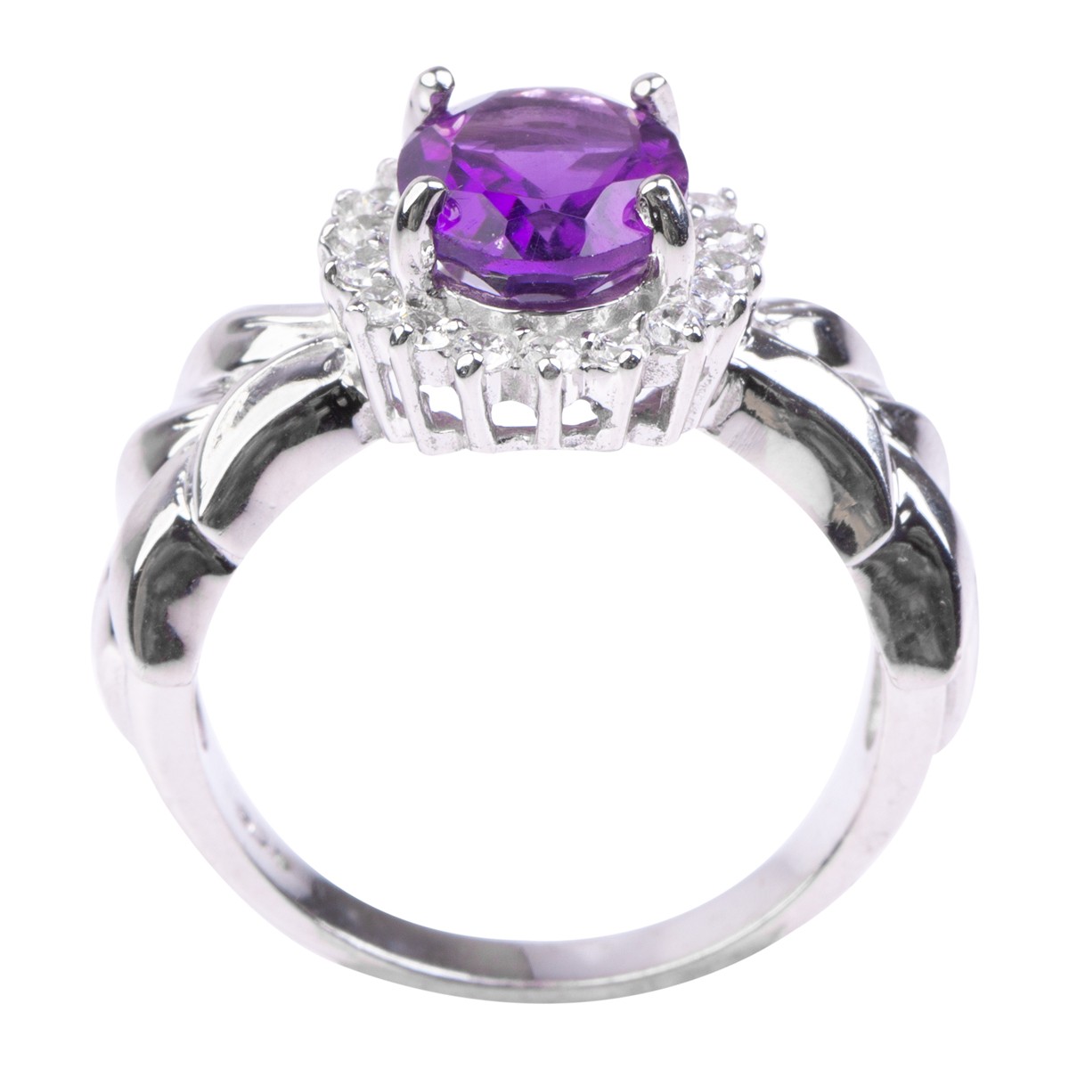 Amethyst Gemstone Pendant, Earrings, Ring| Silver Jewelry Set 4