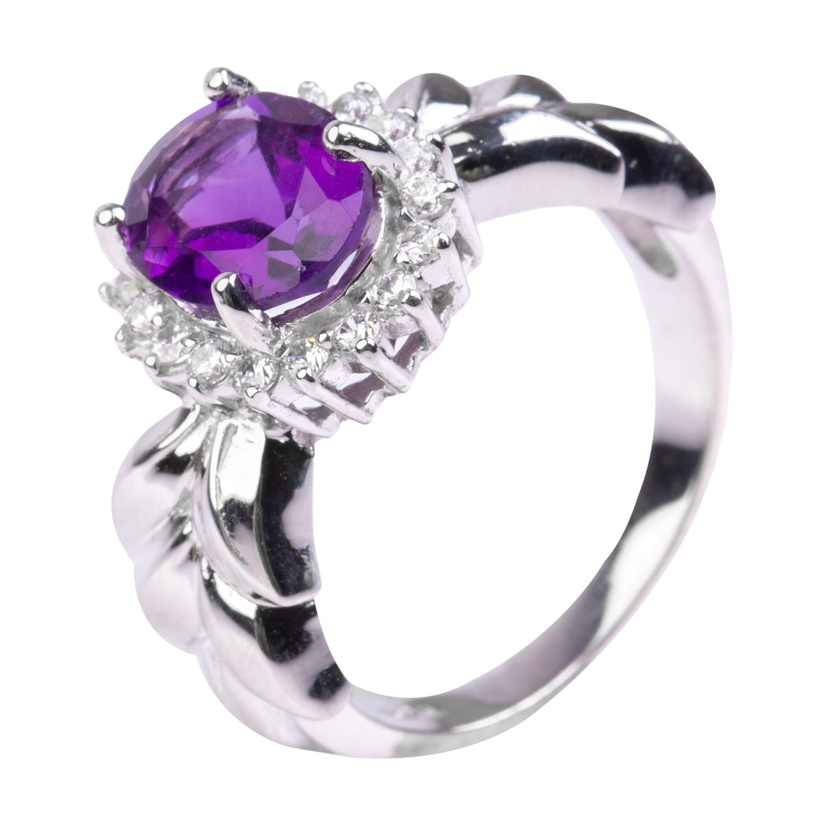 Amethyst Gemstone Pendant, Earrings, Ring| Silver Jewelry Set 5