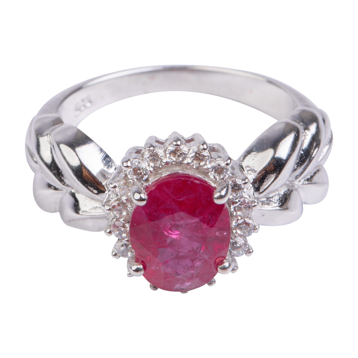 Pink Ruby Leaf Carved Necklace, Earring, Ring | 925 Silver Jewelry Set 5