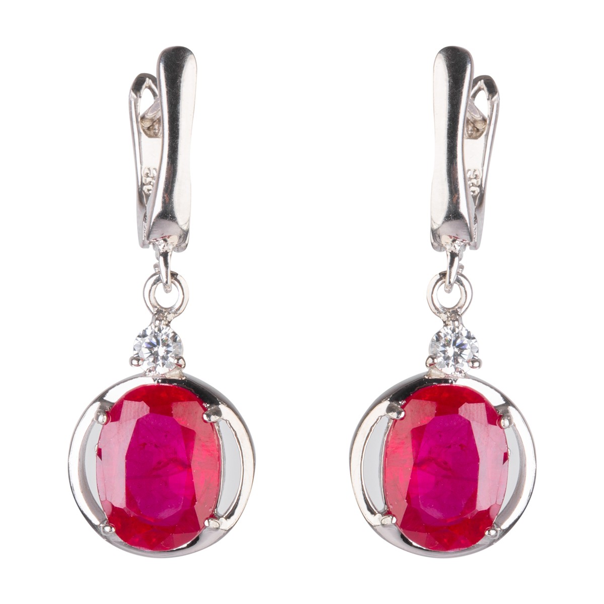 Oval Cut Ruby Gemstone Jewelry Set | Women Pendant Earring and Ring 3