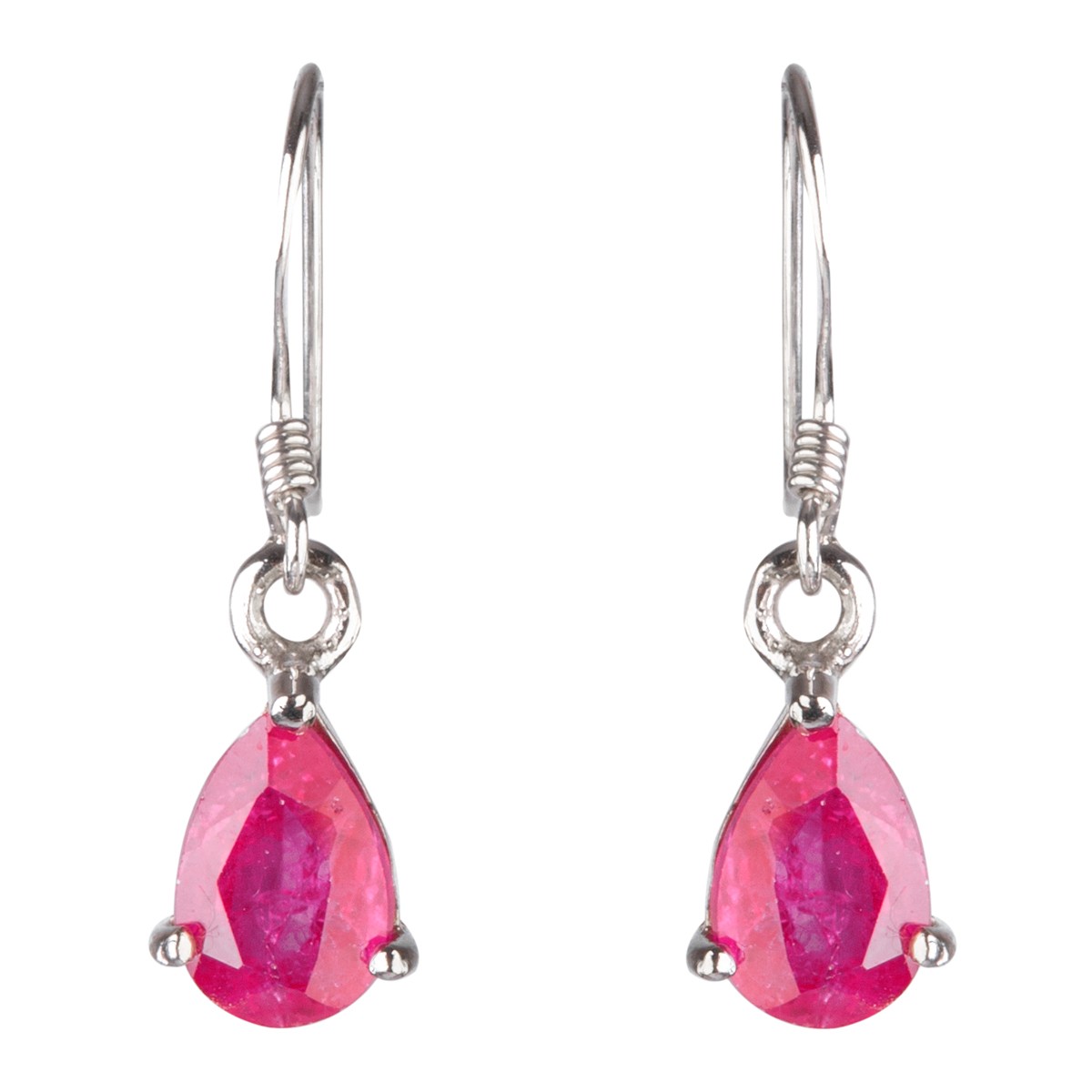 Ruby Charm Necklace With Dangle Earring | Silver 925 Necklace Set with Earrings 3