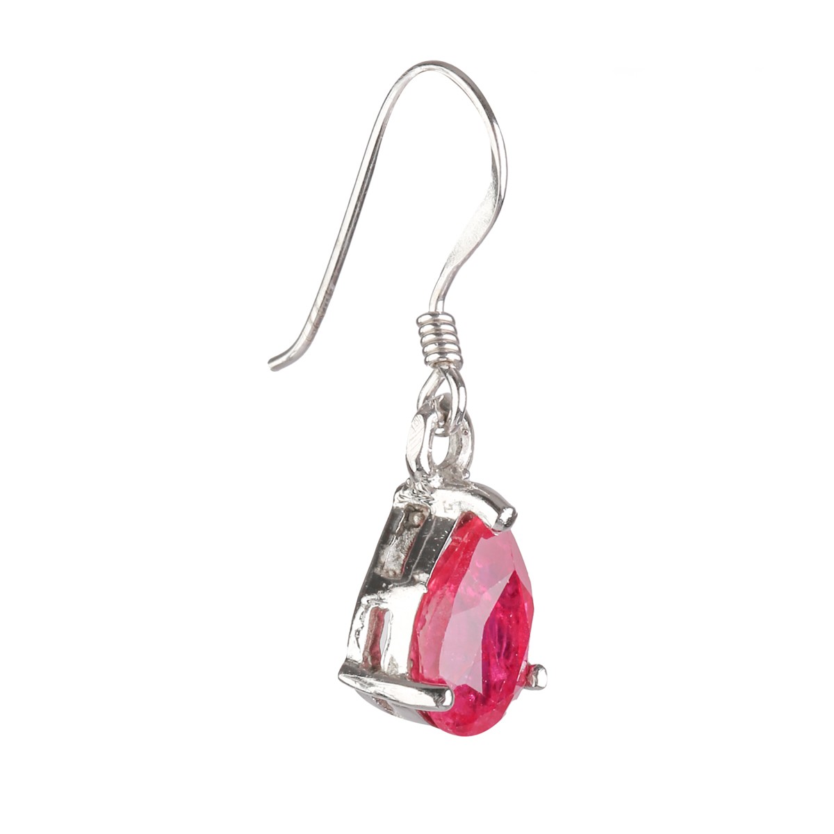 Ruby Charm Necklace With Dangle Earring | Silver 925 Necklace Set with Earrings 4