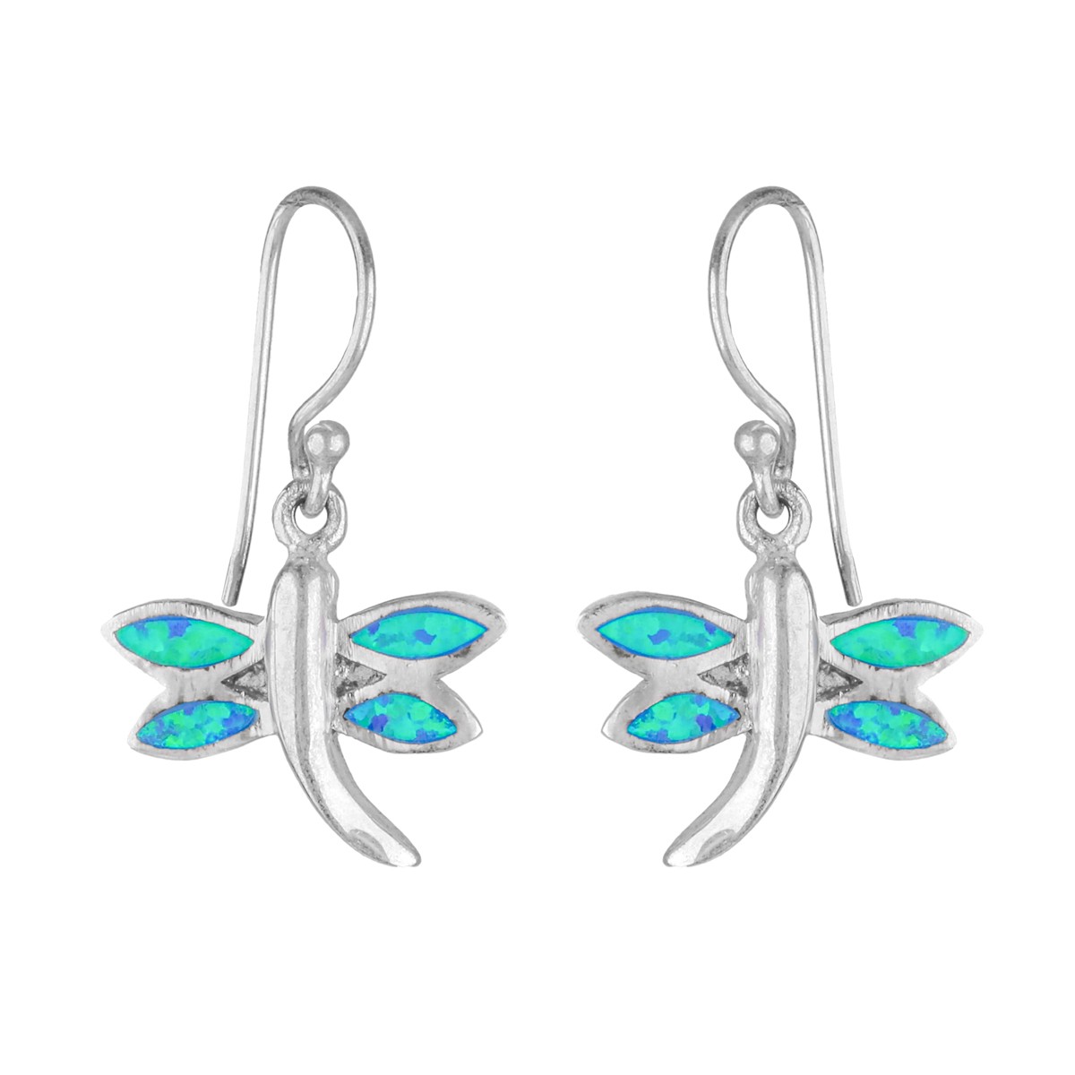 Opal Butterfly Jewelry Set | Silver Hooked Earrings, Ring, Pendant 3