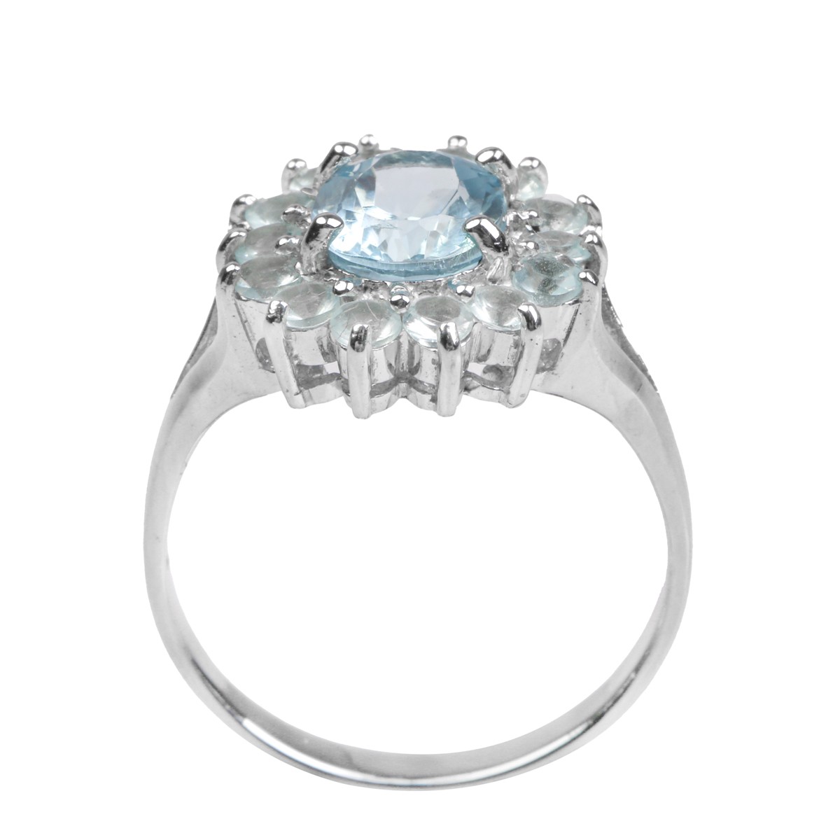 Blue Topaz Necklace Earring and Ring| 925 Silver Pendant With Round Cut Ring  2