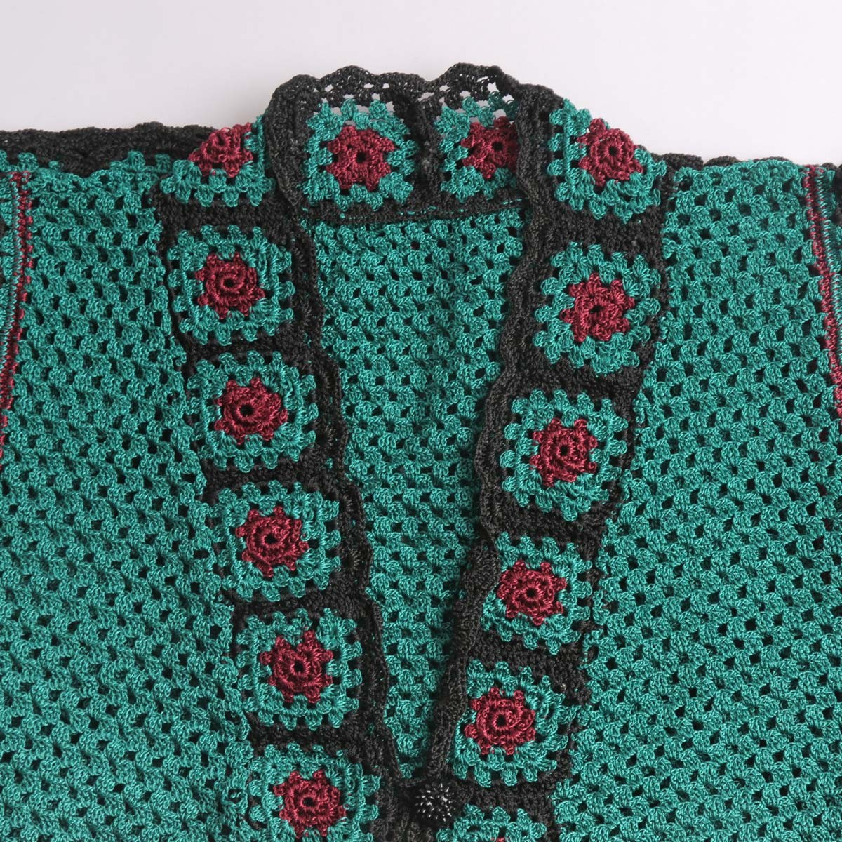 Teal Green Women's Sweater | Hand-Knitted Sleeveless Jacket 3