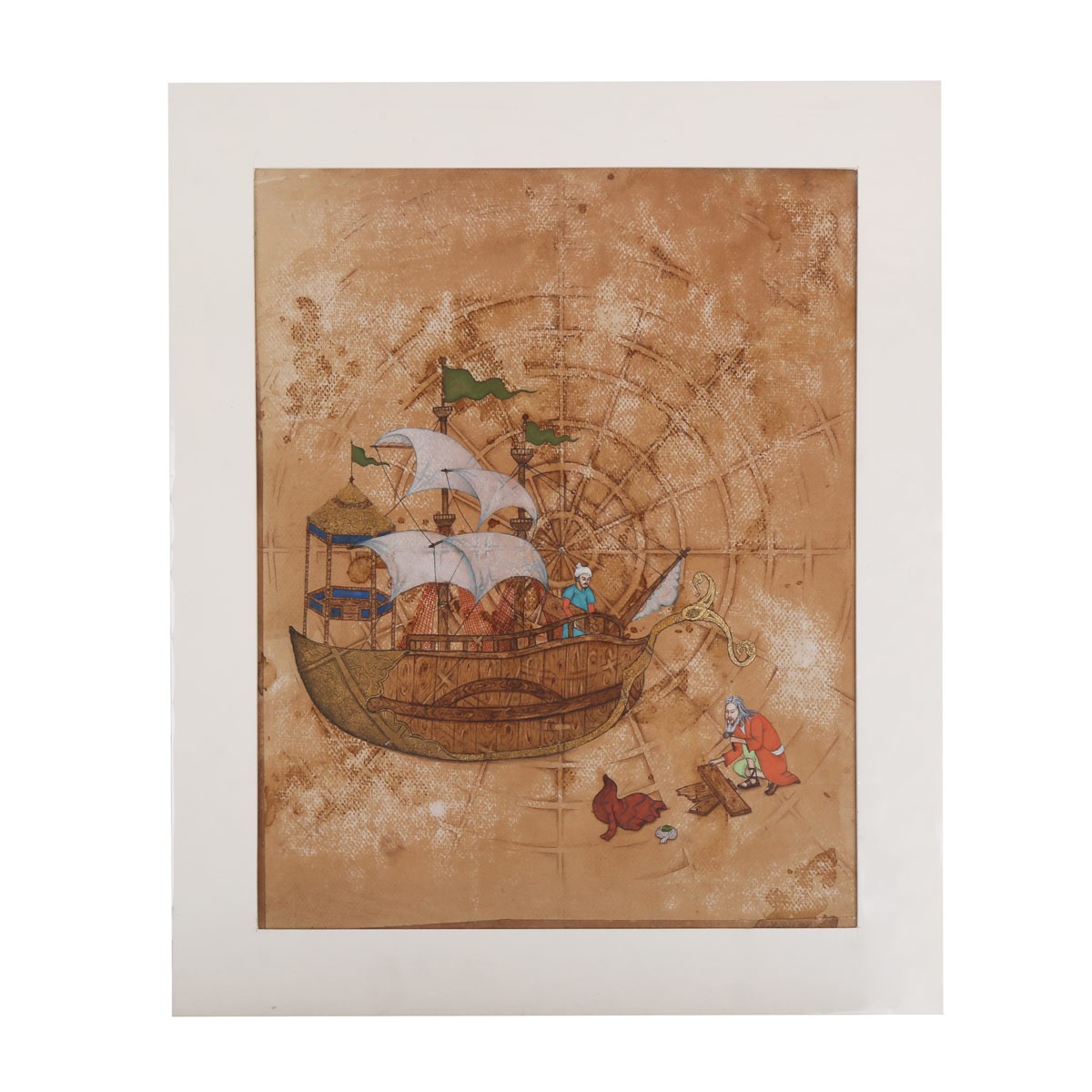 The Ark of Prophet Noah Painting | Divine Voyage of Noah Wall Artwork 1