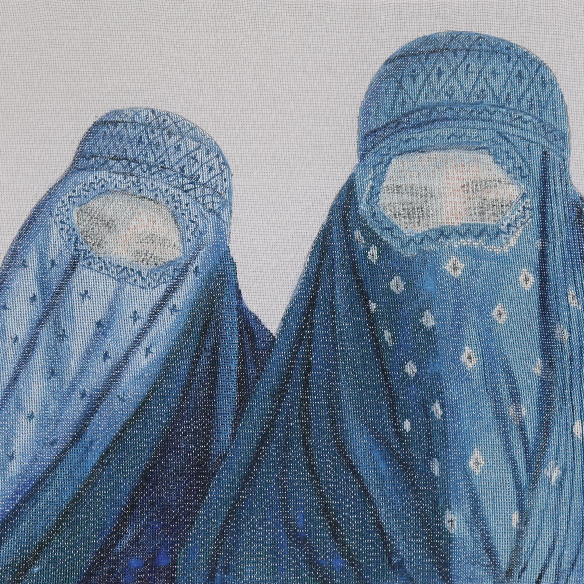Afghan Girls Wearing Veils Artwork| Women Needlework on Canvas Art 2