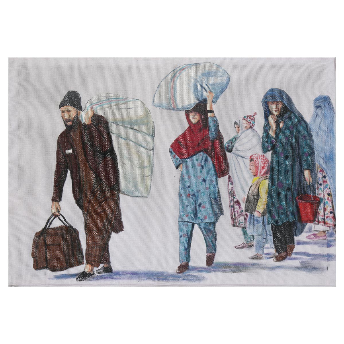 Afghan Family Shifting Artwork| Family Travelling Scene Artwork 1
