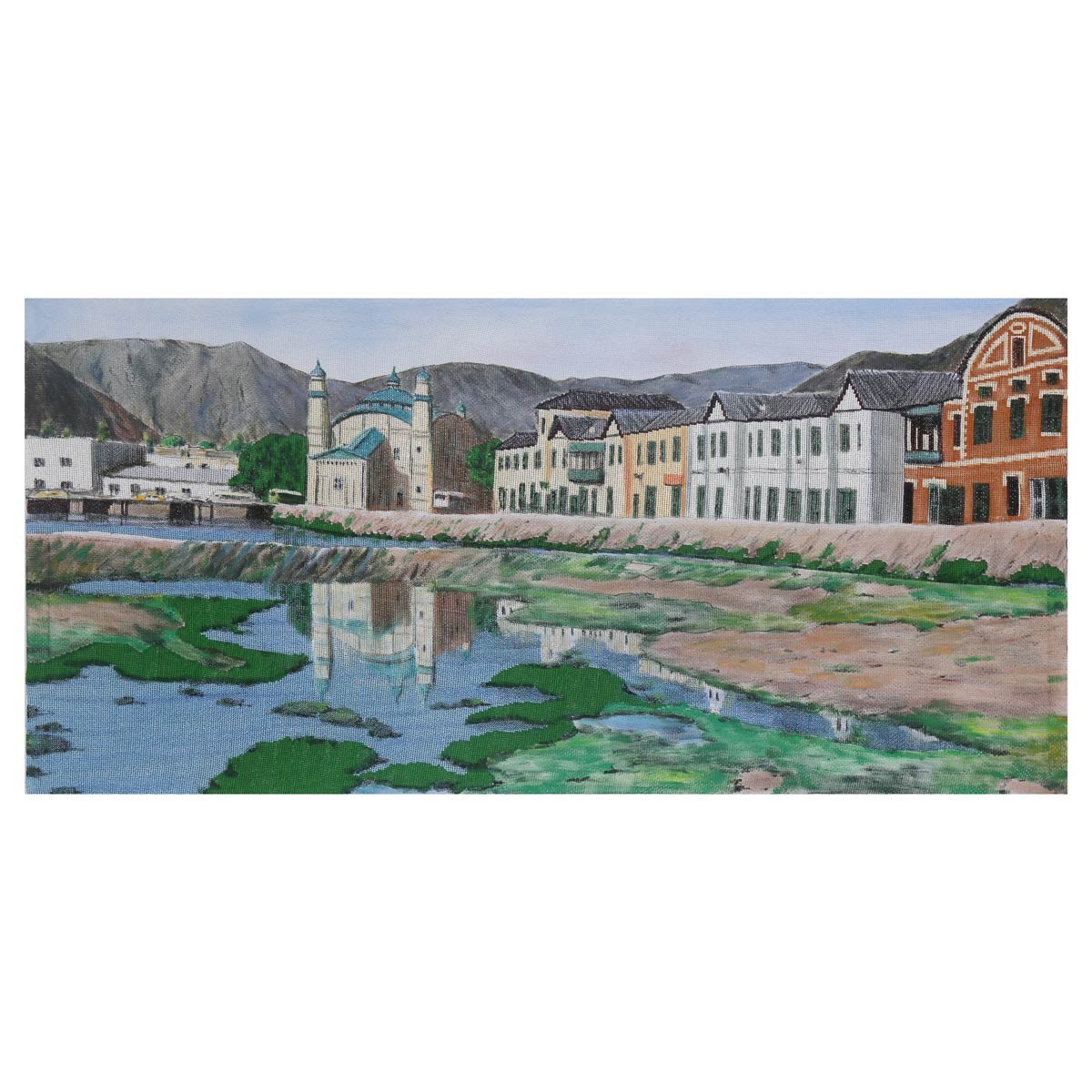 Kabul River Artwork| Shah 2 Shamshira Mosque Artwork| Afghan Women Needlework 1