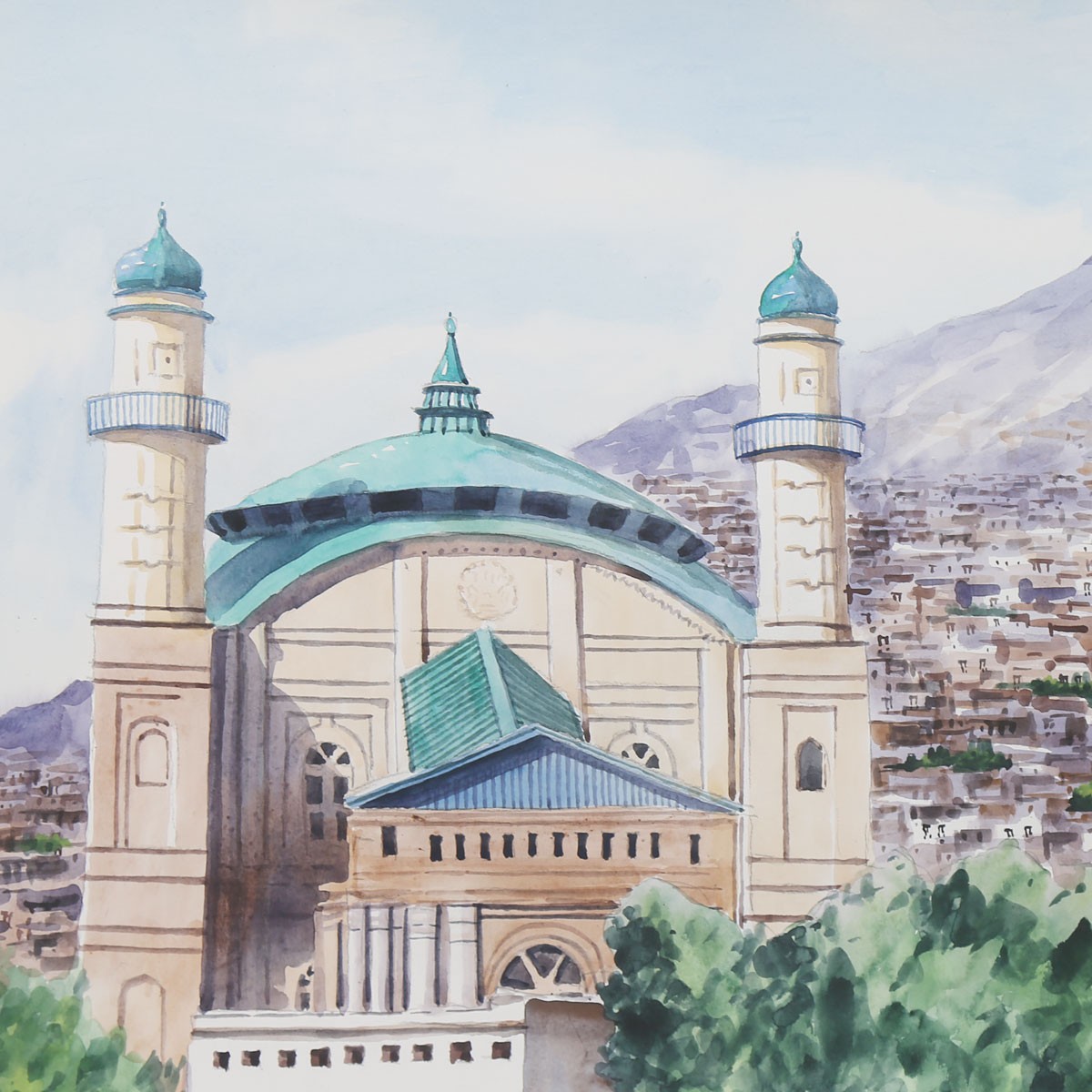 Shah 2 Shamshira Mosque Artwork| Kabul Historical Mosque Artwork 2