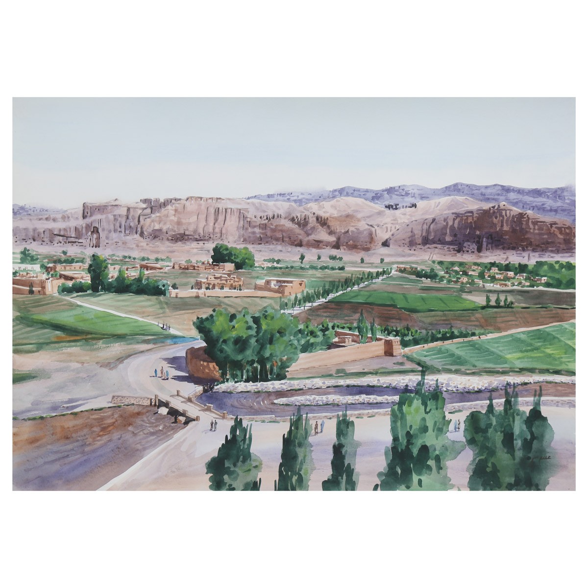 Bamiyan Suburb Area Painting| Budha Area Artwork 1
