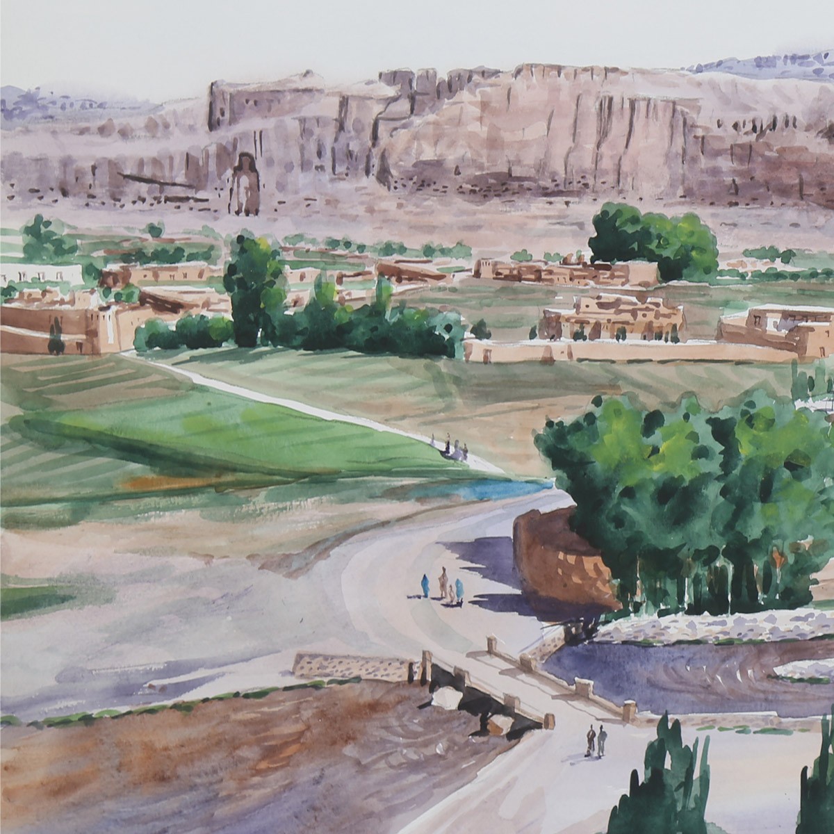 Bamiyan Suburb Area Painting| Budha Area Artwork 2