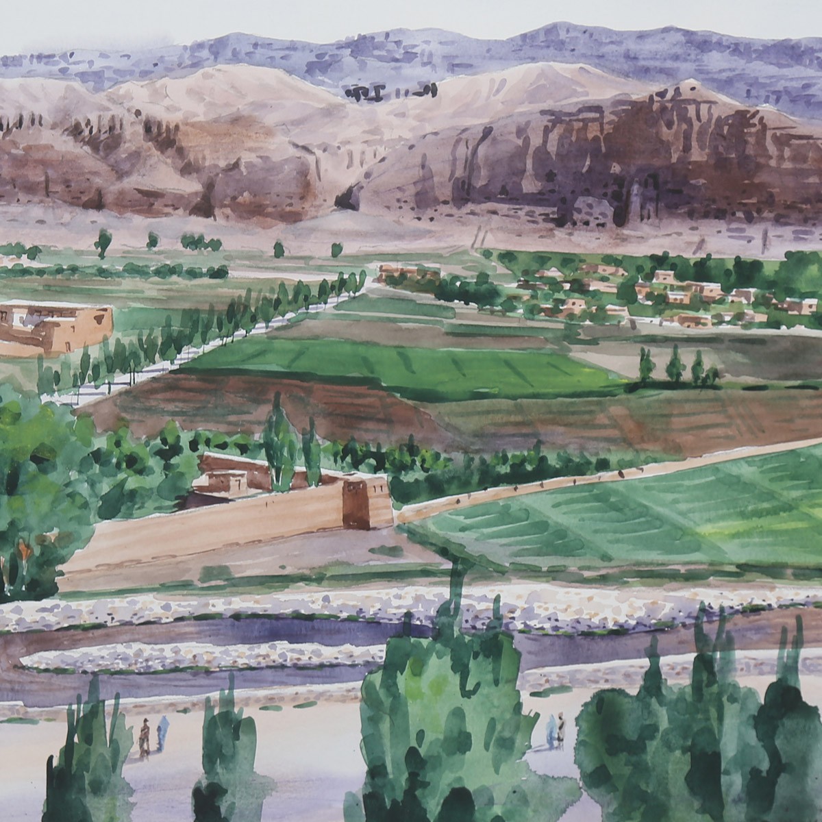Bamiyan Suburb Area Painting| Budha Area Artwork 3
