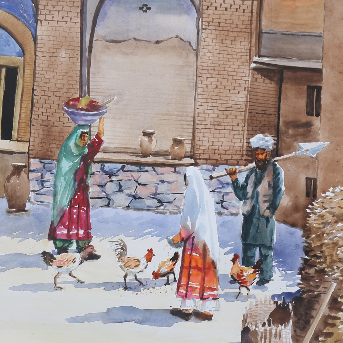 Afghan Village Life Artwork| Best Women Painting| Afghanistan Countryside View Art 2