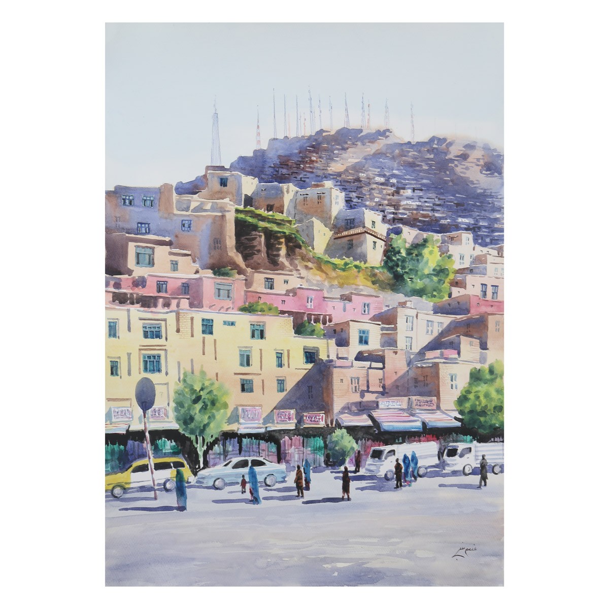 Kabul Television Mountain Artwork| Afghanistan High Mountains Painting| Beautiful Artwork 1