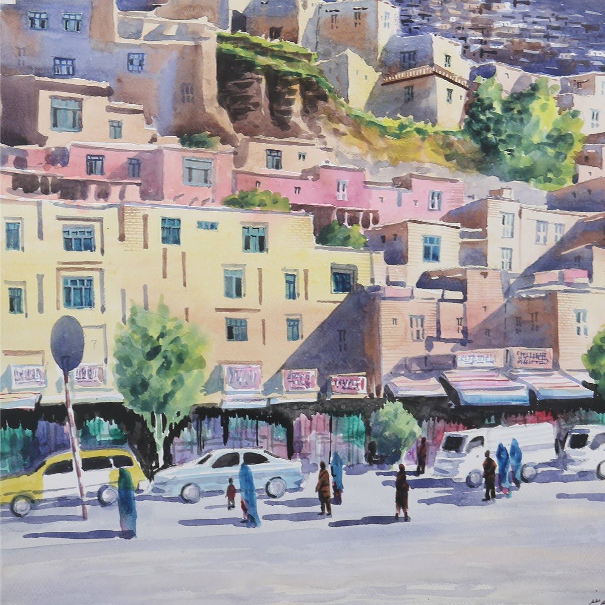 Kabul Television Mountain Artwork| Afghanistan High Mountains Painting| Beautiful Artwork 2