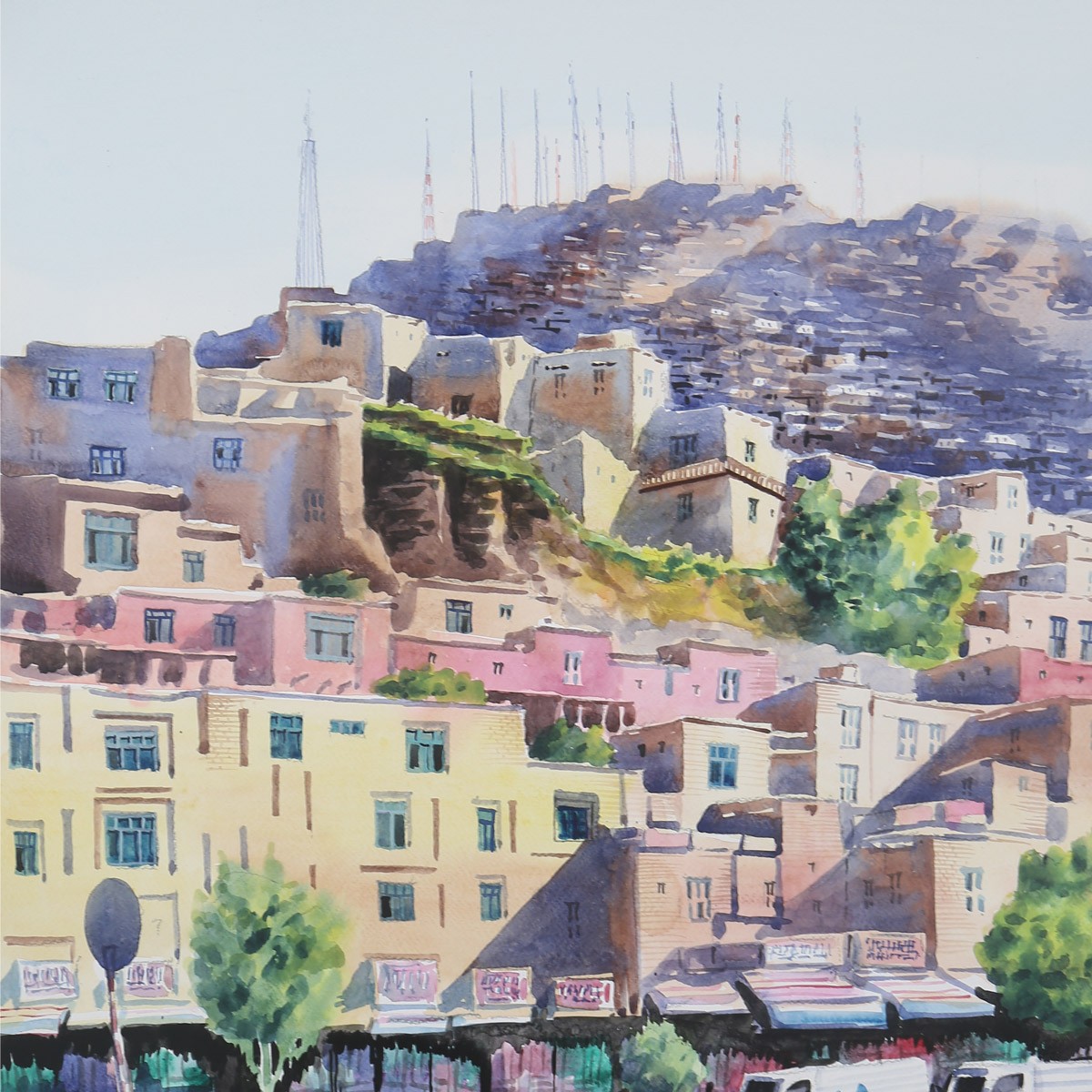 Kabul Television Mountain Artwork| Afghanistan High Mountains Painting| Beautiful Artwork 3