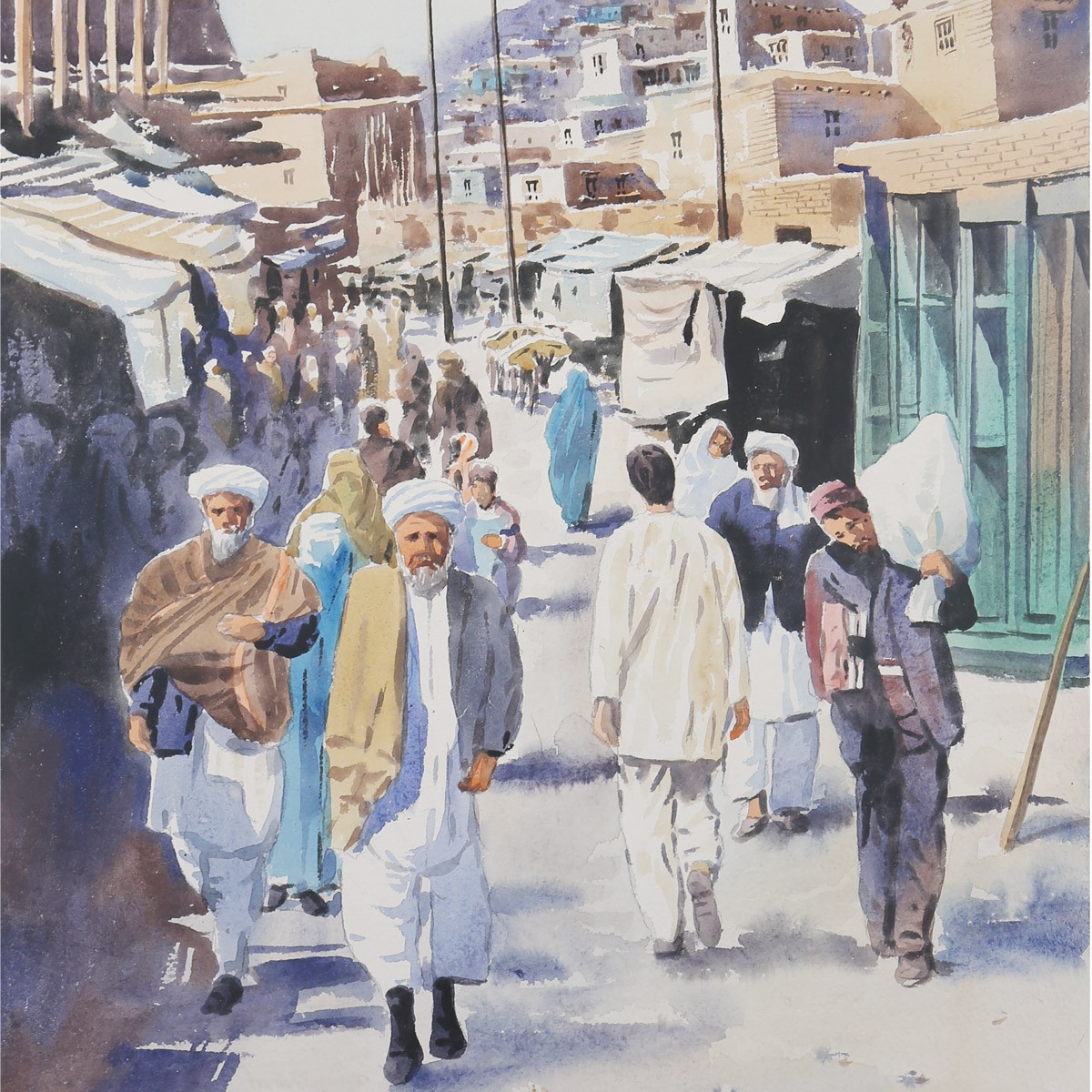 Kabul Bazaar Painting| Beautiful Market Artwork| Afghan Artwork 2