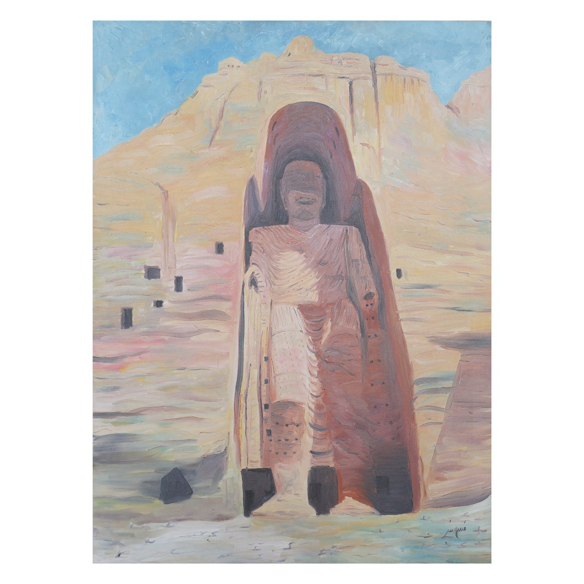 Bamiyan Sculptures Artwork| High Quality Bamiyan Painting| Budha Artwork 1