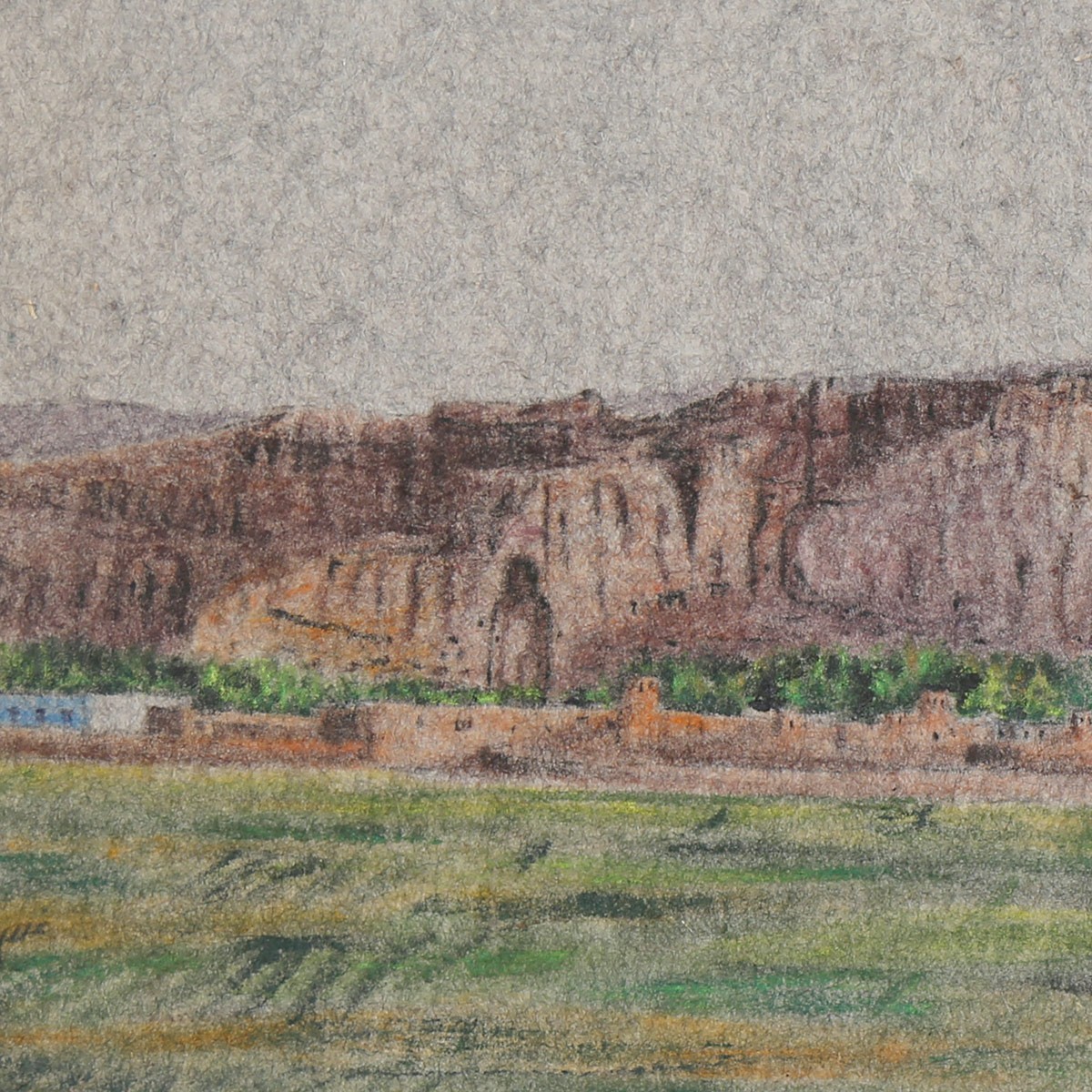 Bamiyan Oil Painting on Felt| Bamiyan Sculpture Mountains Artwork 2