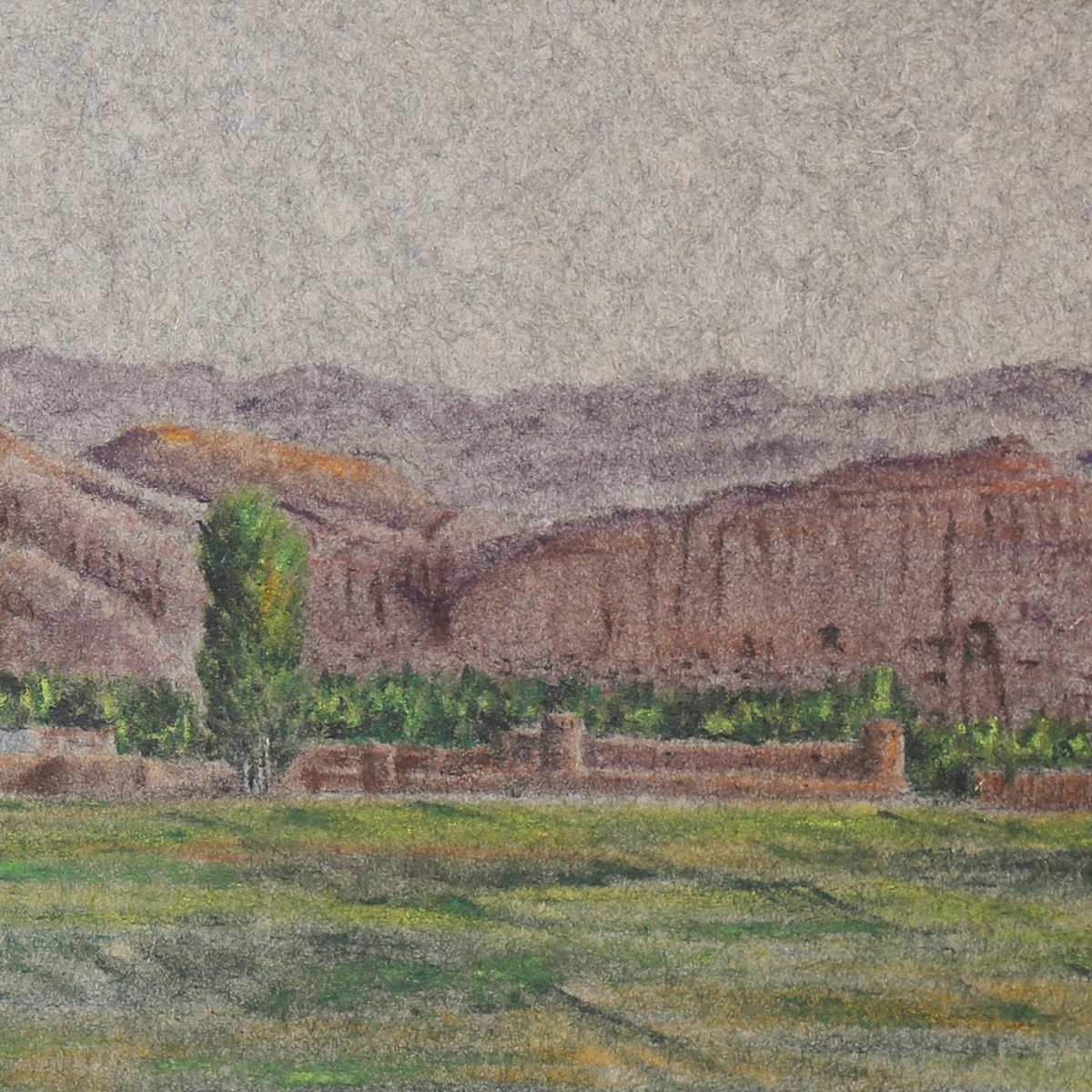 Bamiyan Oil Painting on Felt| Bamiyan Sculpture Mountains Artwork 3