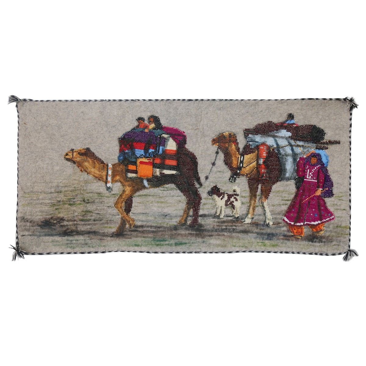 Nomads with Camels Artwork | Nomads' Life Painting| Best Afghan Women Artwork 1