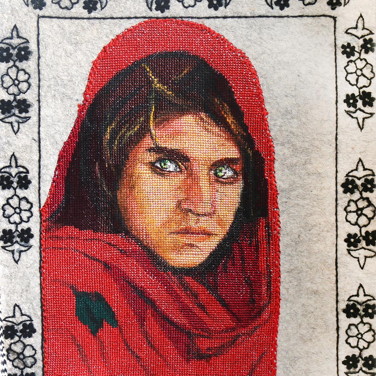 Sharbat Gul Artwork| Famous Afghan Woman Sharbat Gul Painting 2