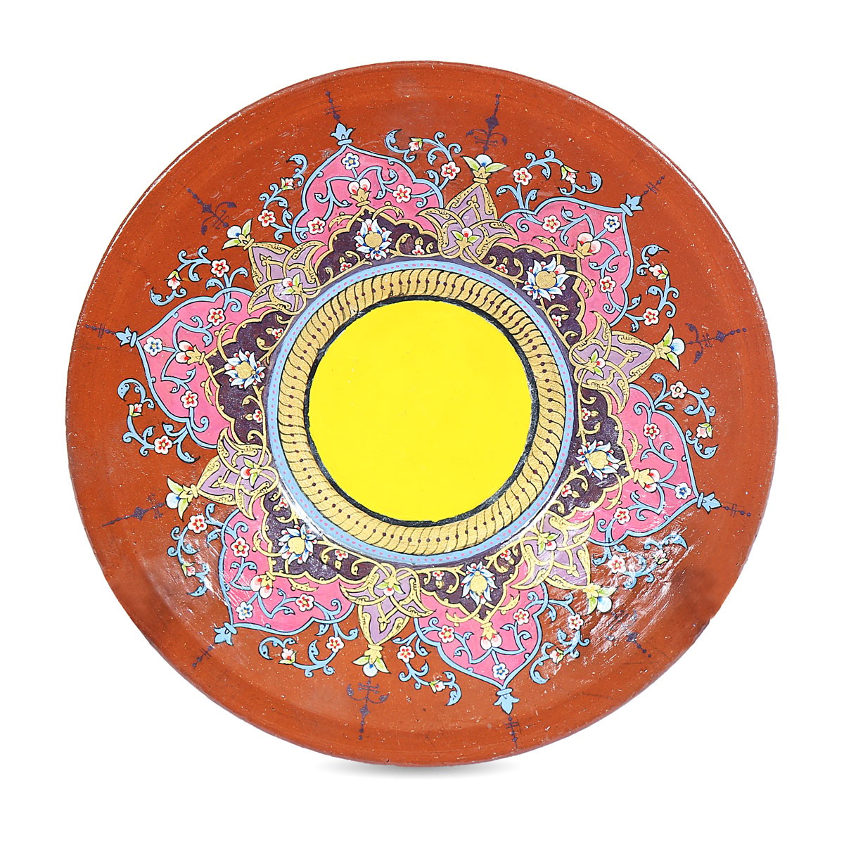 Small Handmade Brown Pottery Ceramic Plate 2