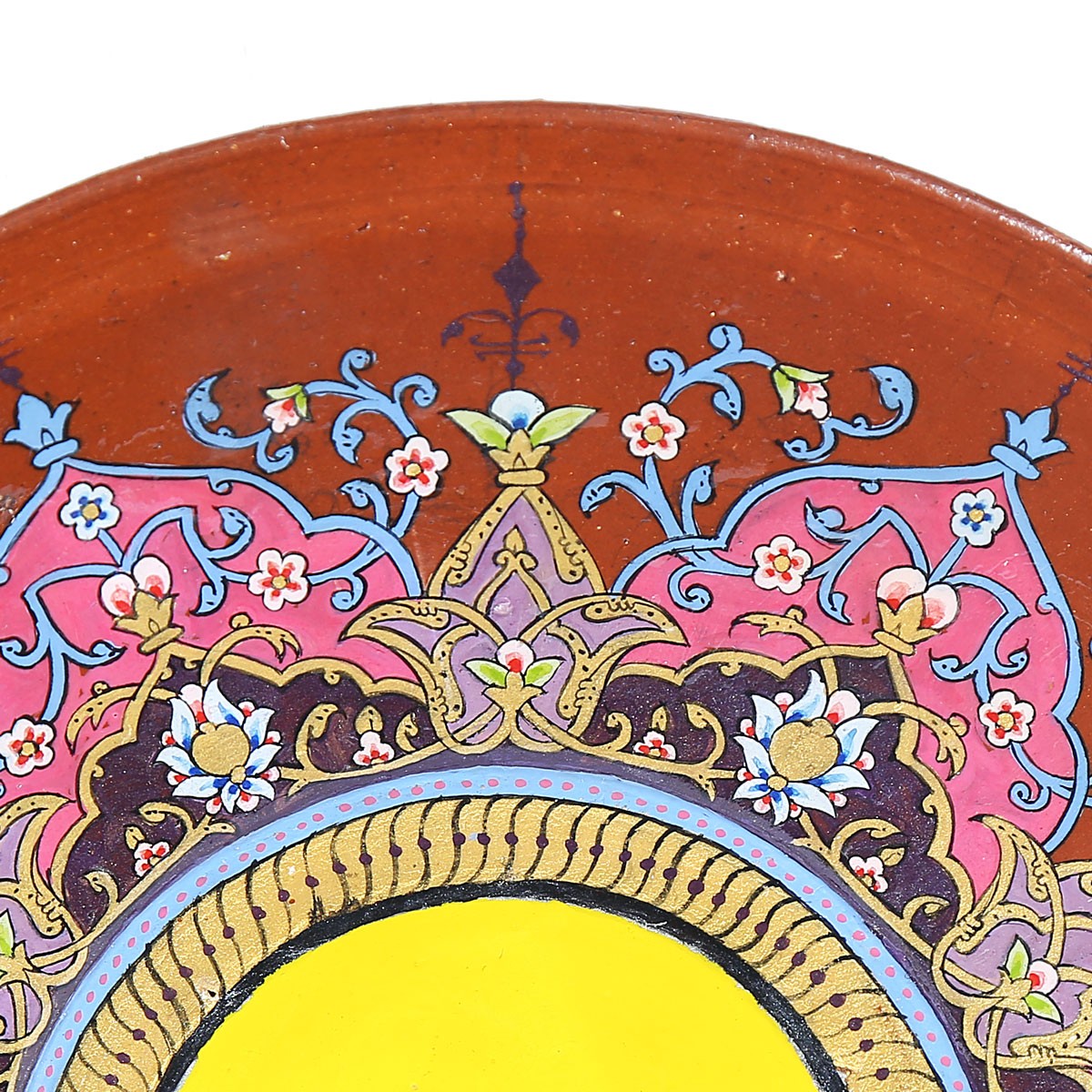 Small Handmade Brown Pottery Ceramic Plate 3