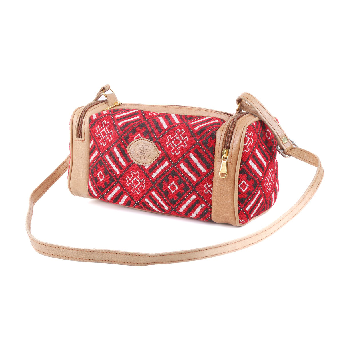 Leather Barrel Bag | Embroidered Zipped Bag 2