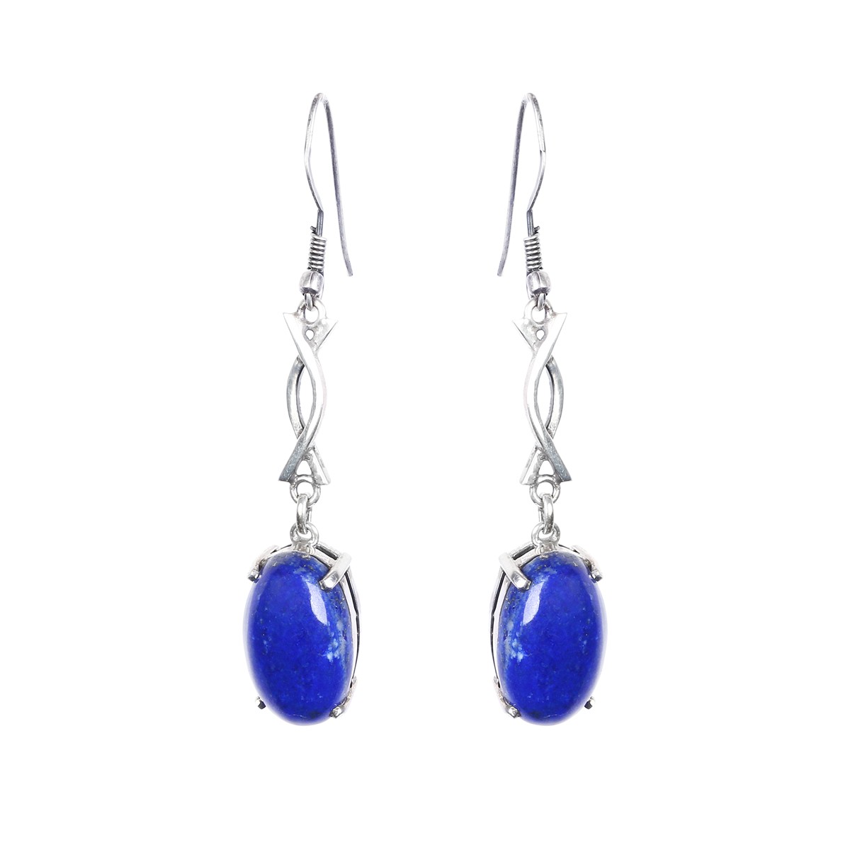 Lapis Lazuli Earrings | Silver Hook Earrings 1