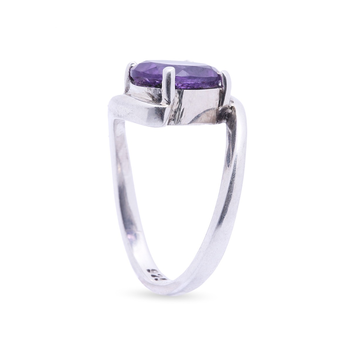 Purple Agate Bypass Ring | Silver Solitaire Ring 1